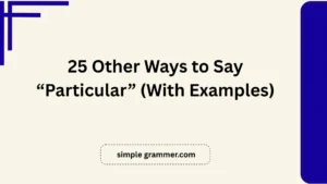 Other Ways to Say “Particular”