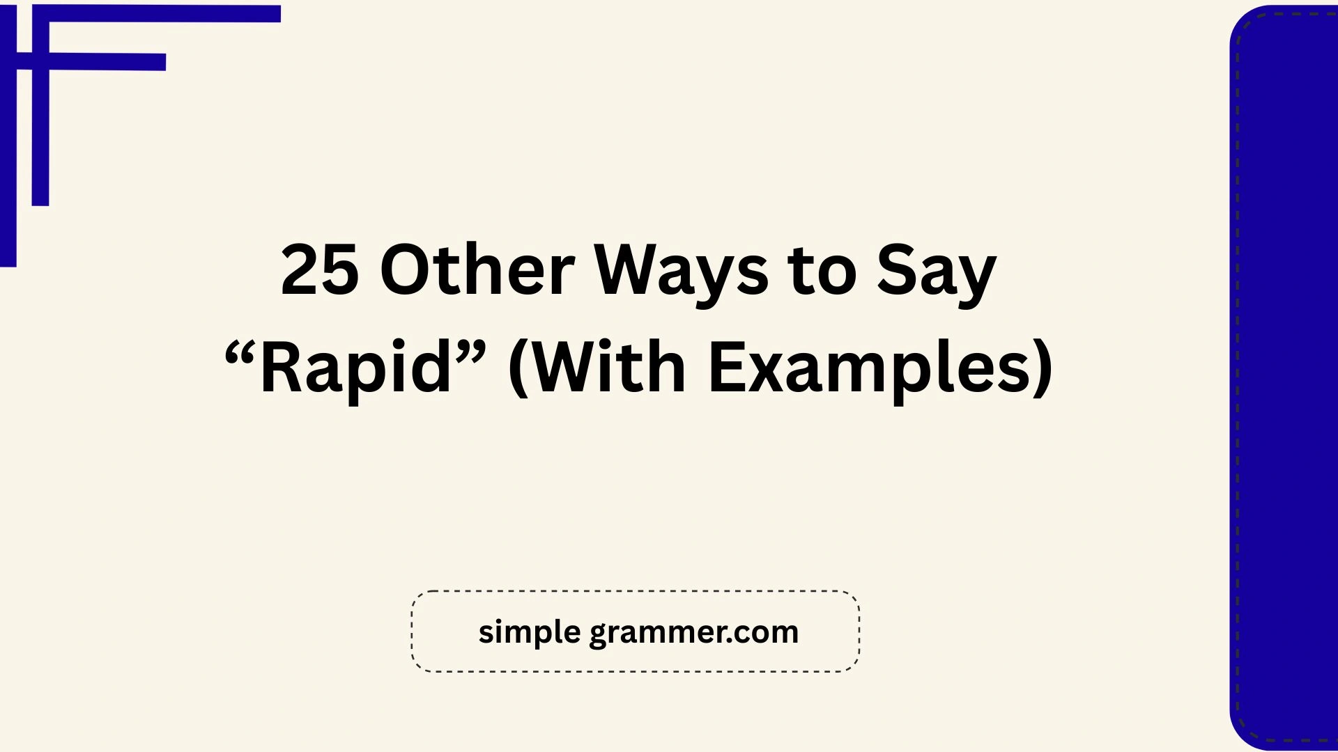 Other Ways to Say “Rapid”