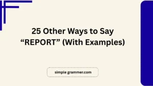 Other Ways to Say “REPORT”