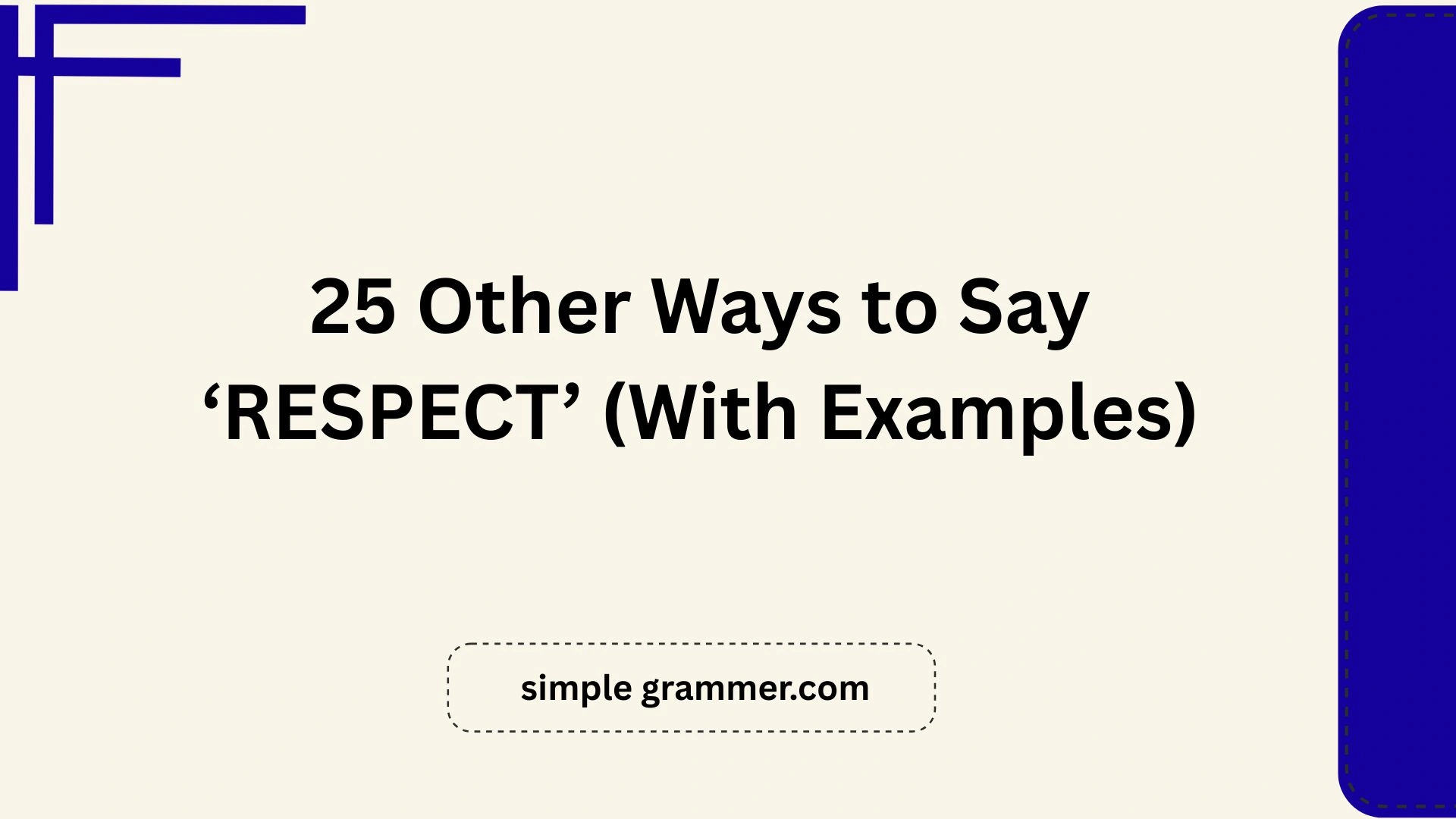 Other Ways to Say ‘RESPECT’