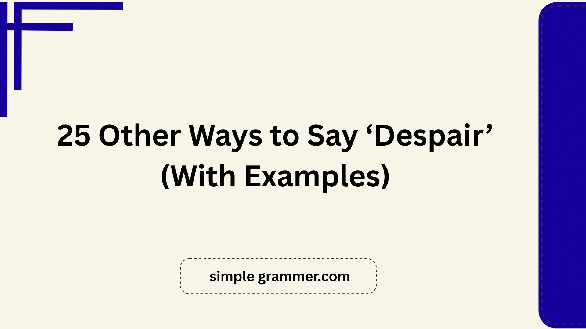 Other Ways to Say ‘Despair’
