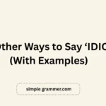 Other Ways to Say ‘IDIOT’