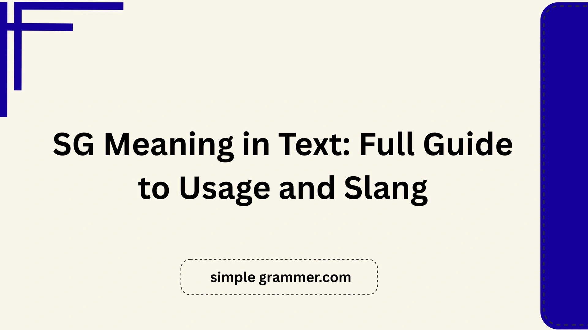 SG Meaning