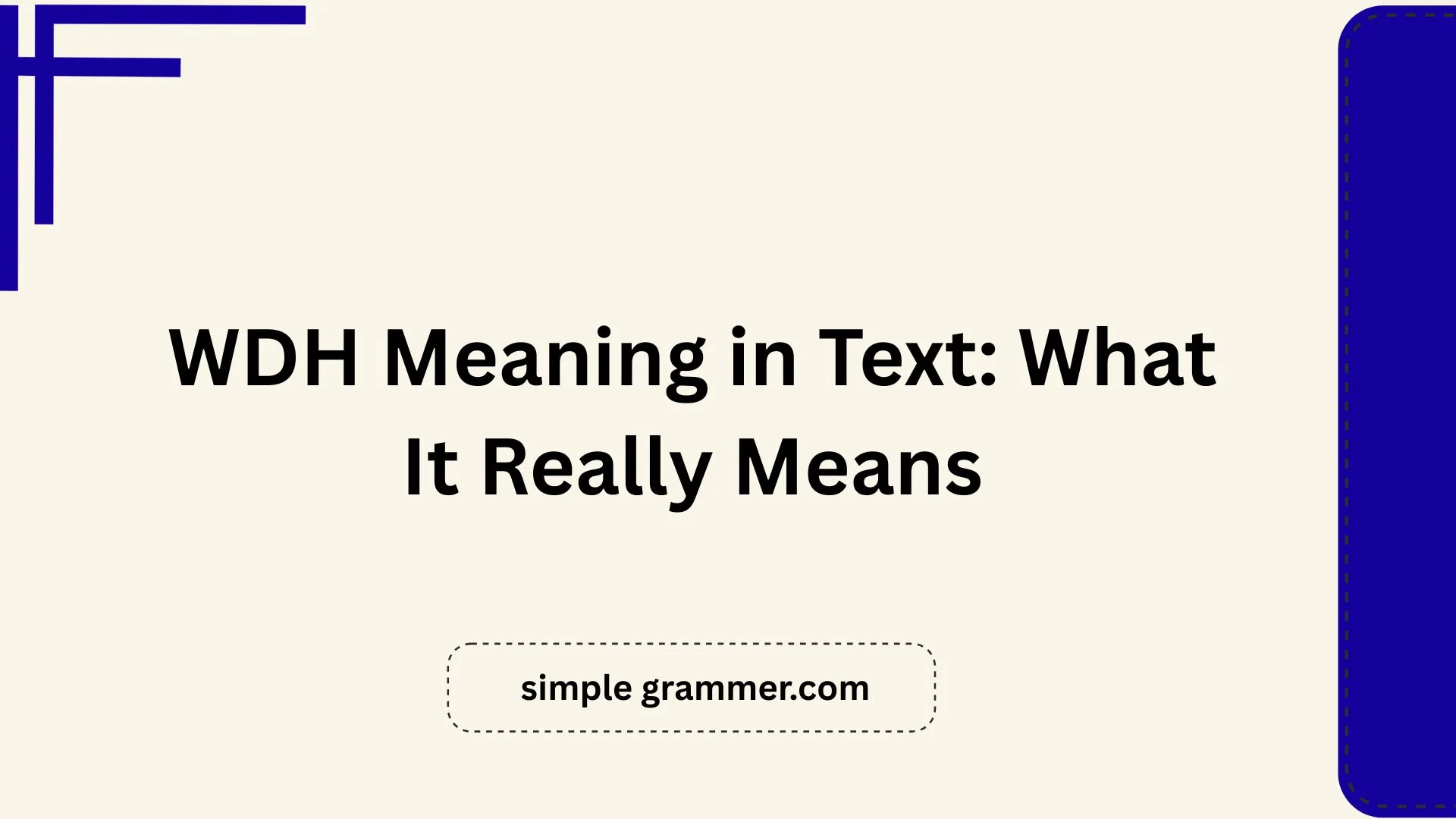 WDH Meaning